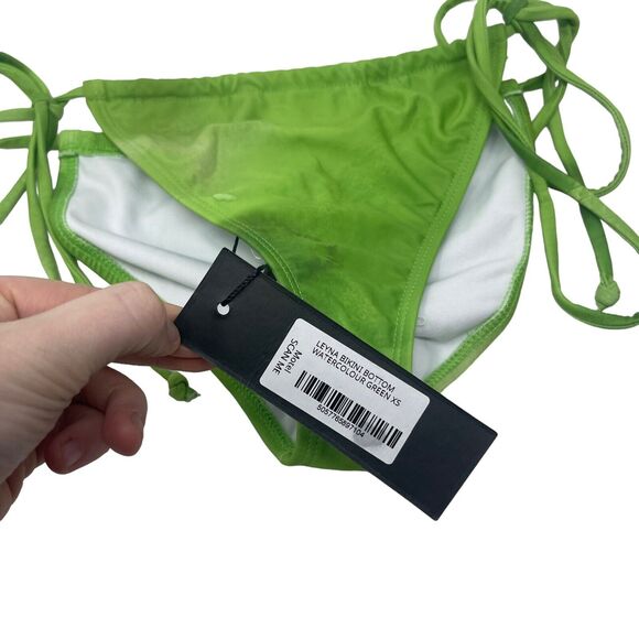 Motel Leyna Bikini Bottom Watercolor Green NWT Womens XS - Picture 3 of 7